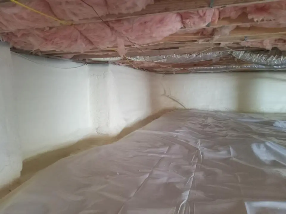 Crawl space encapsulation with closed-cell spray foam for Attic Insulation in Warsaw